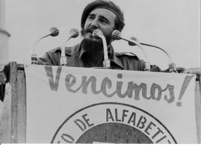 Fidel declara la victoria de la Campaña de Alfabetización, el 22 de diciembre de 1961. Foto: Archivo de Granma 