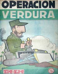 Operación verdura, caricatura “anónima” destinada para la portada de Zig-Zag (No. 1057, 7 de marzo de 1959)