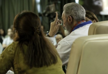 Encuentro de Fidel Castro con universitarios