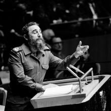Fidel Castro Ruz, líder de la Revolución cubana, habla ante la Asamblea General de la ONU en octubre de 1979.