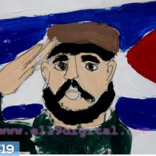 Dibujo infantil dedicado a Fidel. Foto: Tomada de Internet