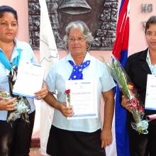 De izquierda a derecha, Yaneysi López Pacheco, Eloísa Esther Pascual Sarmiento y Ariadna Alcalá Hernández FOTO/Luis C. Palacios Leyva