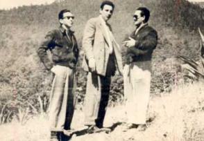Fidel, Raúl y Juan Manuel Márquez en México a inicios de 1956.