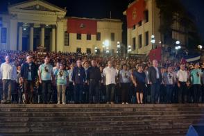 Díaz-Canel presidió la velada político cultural en homenaje al segundo aniversario de la desaparición física de Fidel. Foto: Estudios Revolución 