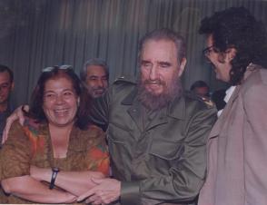Corina Mestre, Fidel y Abel Prieto. Corina Mestre, Fidel y Abel Prieto.