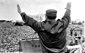 Fidel Castro en la Plaza de la Revolución