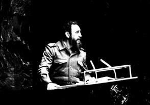 Fidel Castro en la sede de las naciones unidas, el 12 de octubre 1979. 