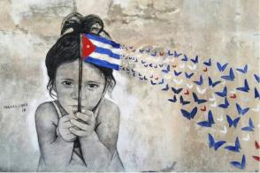 ¡Viva Cuba!, obra del artista Maisel López. Foto: Tomada de la cuenta de FB del autor