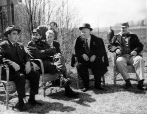 Fidel Castro, Nikita Jrushchov, Leonid Brézhnev y Emilio Aragonés