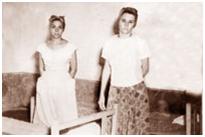 Haydée y Melba, en la celda que ocuparon en el vivac de Santiago de Cuba